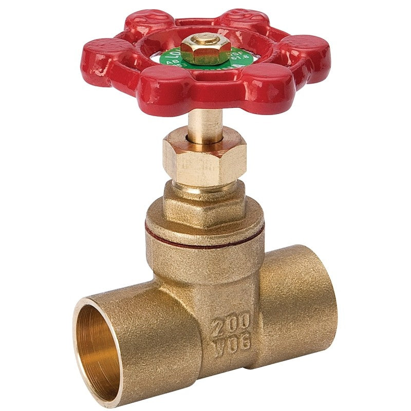 B & K ProLine Series 100-453NL Gate Valve, 1/2 in Connection, Sweat, 200/125 psi Pressure, Brass Body