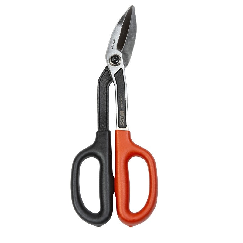 Crescent Wiss WDF10O Tinner Snip, 11-1/4 in OAL, 2 in L Cut, Long, Straight Cut, Steel Blade, Black/Rawhide Handle