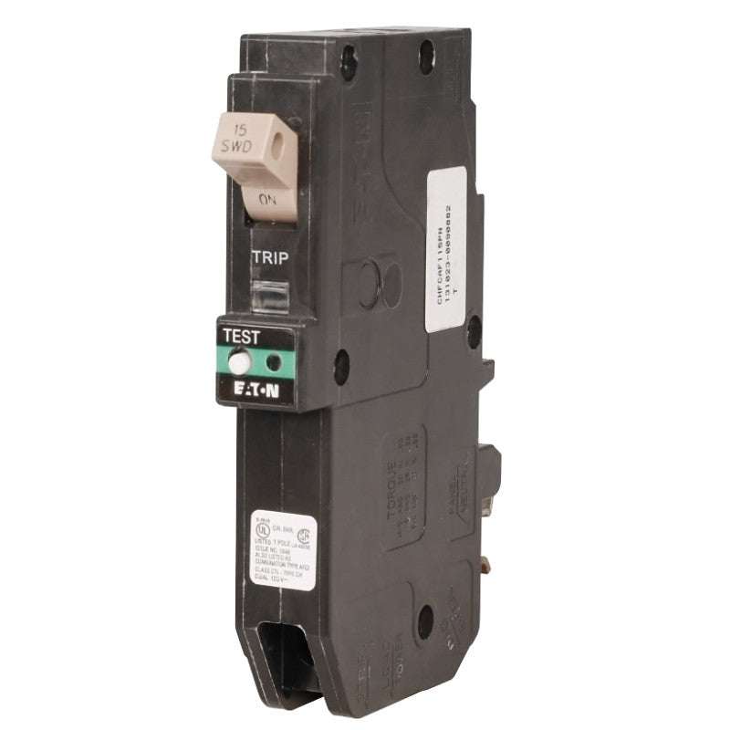 Eaton CHFP115AF Circuit Interrupter, AFCI, Type CH, 15 A, 1-Pole, 120/240 V, Common Trip, Plug