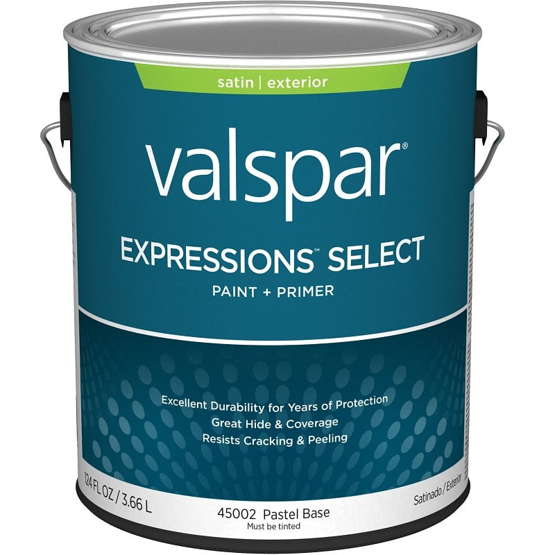 Valspar Expressions Select 4500 028.0045002.007 Latex Paint, Acrylic Base, Satin Sheen, Pastel Base, 1 gal (Pack of 4)