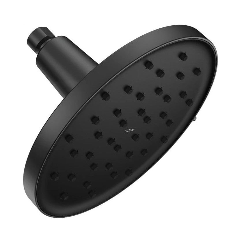Moen Verso Series 220R2EPBL Shower Head, Round, 1.75 gpm, 1/2 in Connection, IPS, 8-Spray Function, Plastic, 9 in Dia