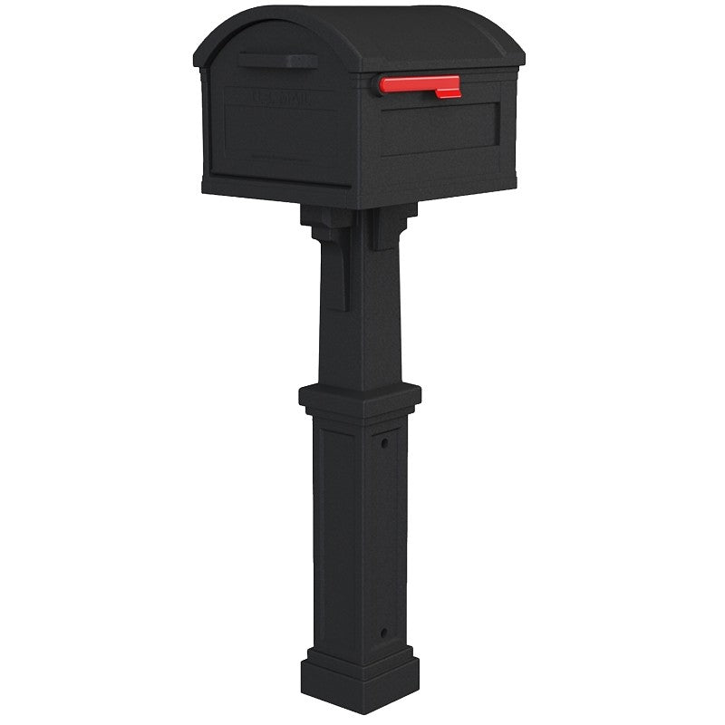 Gibraltar Mailboxes GHC40B01 Mailbox and Post Combo, 2175 cu-in Mailbox, Plastic Mailbox, Black