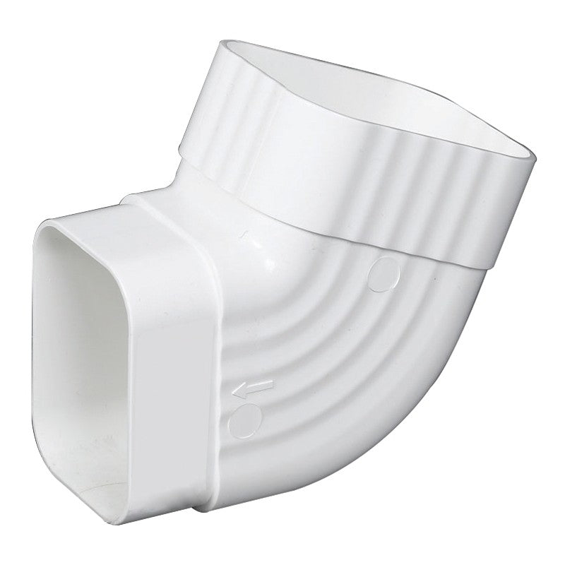 Amerimax M0628 Downspout Elbow, Vinyl, White