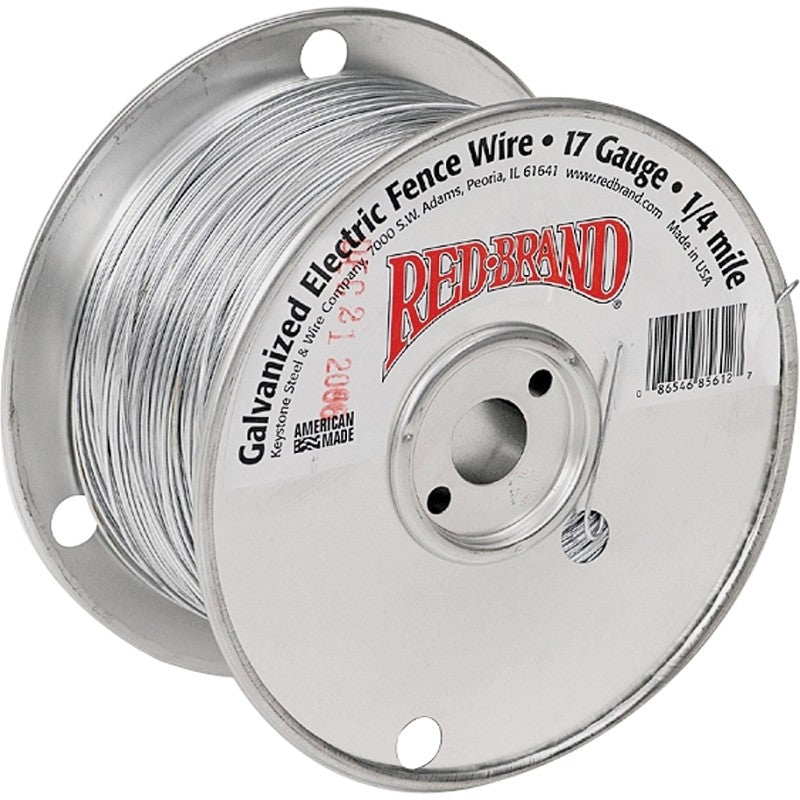 Red Brand 85612 Electric Fence Wire, 17 ga Wire, Steel Conductor, 1/4 mile L