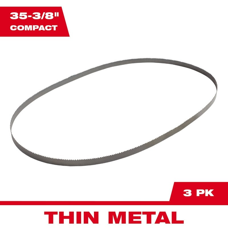 Milwaukee 48-39-0539 Band Saw Blade, 1/2 in W, 35-3/8 in L, 24 TPI, HSS Cutting Edge, Bi-Metal