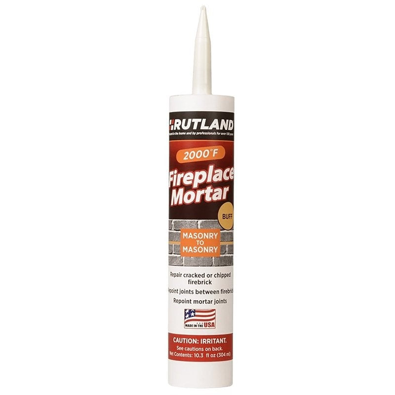 Rutland 63B Fireplace Mortar, Paste, Buff, 10.3 fl-oz, Cartridge