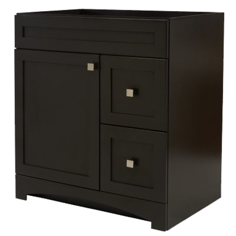Foremost Monterrey Series MXBV3021 Vanity, 30 in W Actual, 34 in H Actual, 2-Drawer, Black Coffee