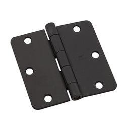 Door Hinges 3-1/2 Inch 1/4 Radius Black 3 Pack