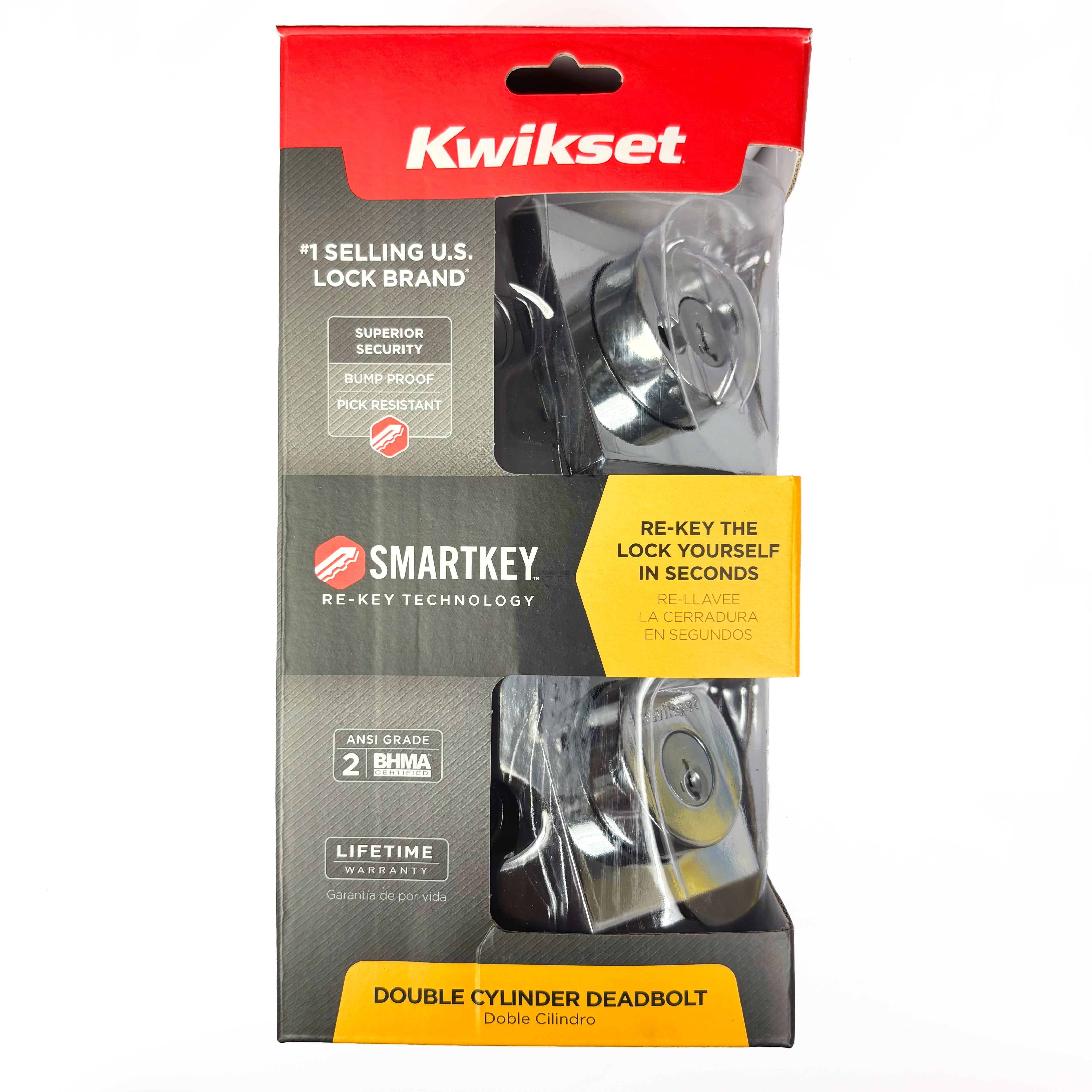 Square Double Cylinder Deadbolt Smartkey Chrome (POS)