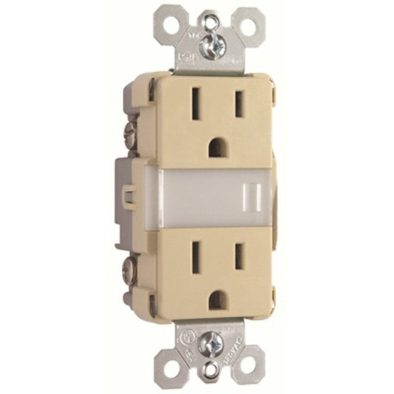 Legrand Radiant Series NTL885TRICC6 Nightlight with Outlets, 15 A, 120/125 V, LED Lamp, Ivory