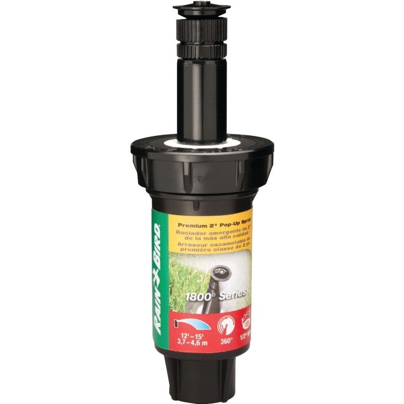 Rain Bird 1802VAN Spray Head Sprinkler, Full-Circle, 3.7 gpm, 1/2 in Connection, FNPT, 8 to 15 ft