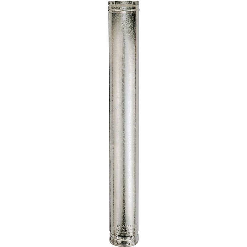 AmeriVent 4E24 Type B Gas Vent Pipe, 4 in OD, 24 in L, Galvanized Steel (Pack of 6)