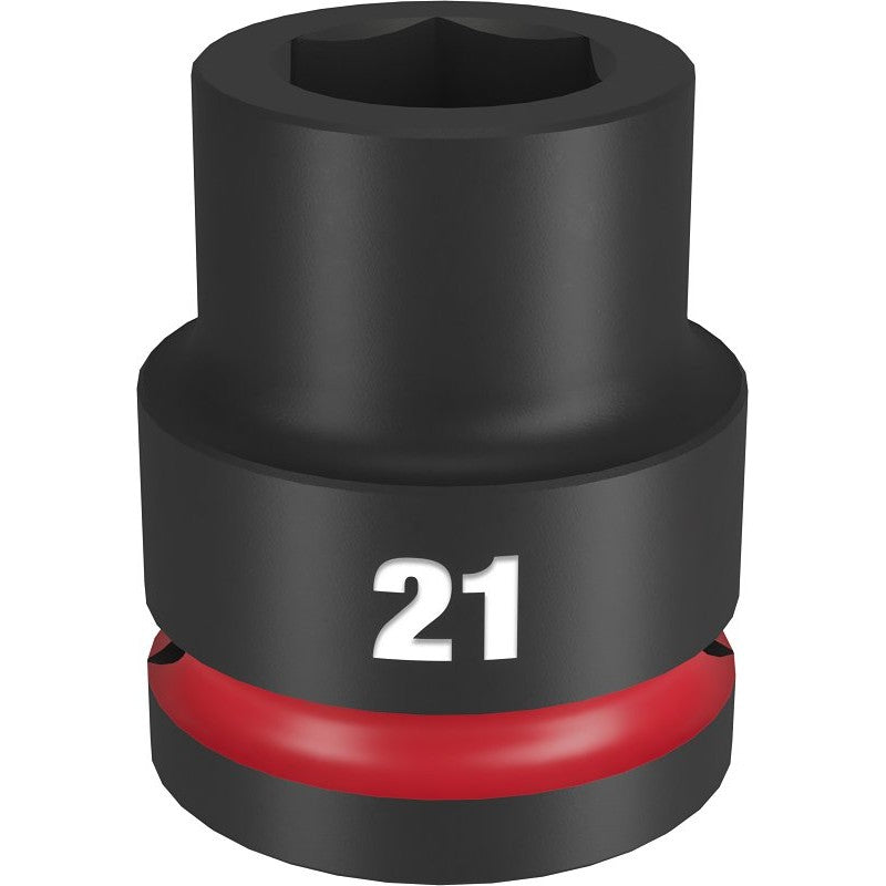 Milwaukee SHOCKWAVE Impact Duty 49-66-6359 Impact Socket, 21 mm Socket, Shallow D Socket, 62 mm OAL, 3/4 in Drive, Steel