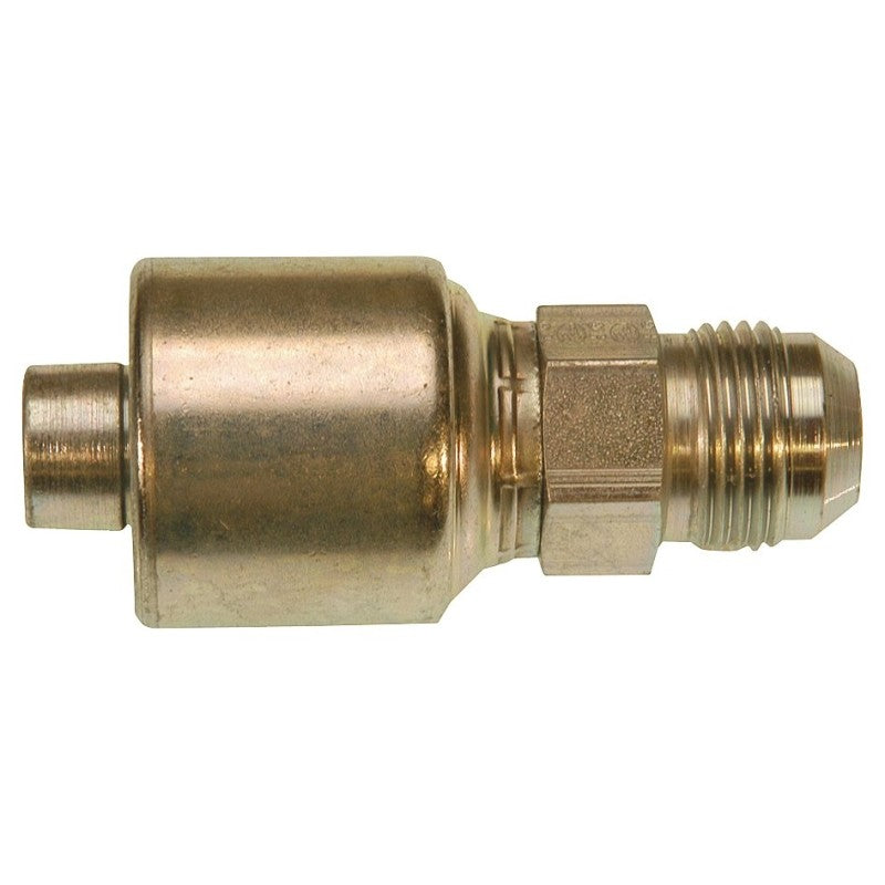 Gates MegaCrimp G25165-0406 Hose Coupling, 1/4 x 9/16 in Dia, 2.22 in, 9/16-18, Crimp x JIC, Straight Angle, Steel, Zinc
