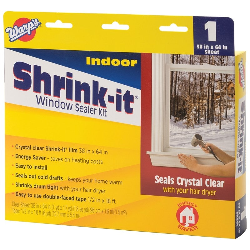Warp's Shrink-it Series SK-38 Window Sealer Kit, 38 in W, Clear