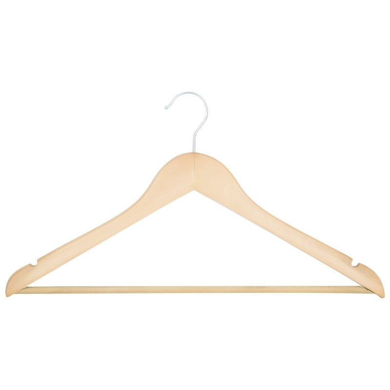 Simple Spaces HEA00040G-N Cloth Hanger Set, 6.6 lb Capacity, Steel/Wood, Natural