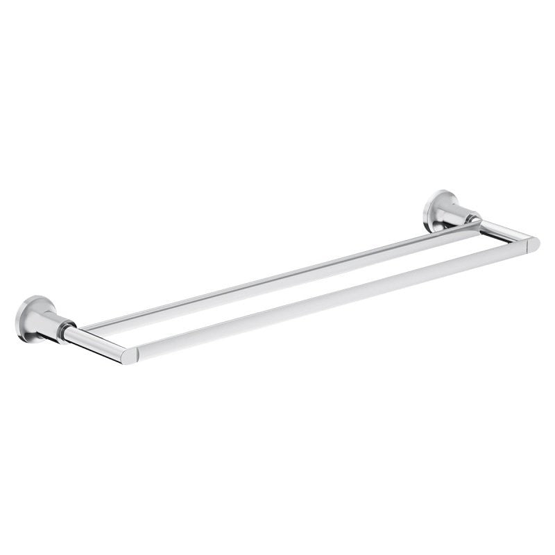 Moen Zyla Series Y1622CH Double Towel Bar, 24 in L Rod, Zinc, Chrome, Wall