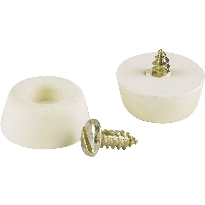 Shepherd Hardware 9131 Surface Guard Screw Bumper, 7/8 in, Round, Rubber, Off-White (Pack of 6)