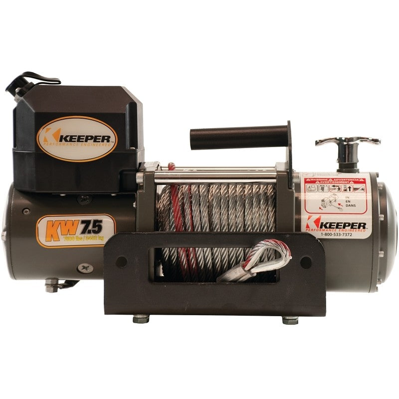 Keeper KW75122RM Winch, Electric, 12 VDC, 7500 lb