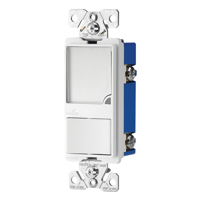 Eaton Cooper Wiring Patrol Series 7738W-K Night Light, 4.19 in L x 1.3 in W x 1.08 in D Dimensions, 15 A, White Light