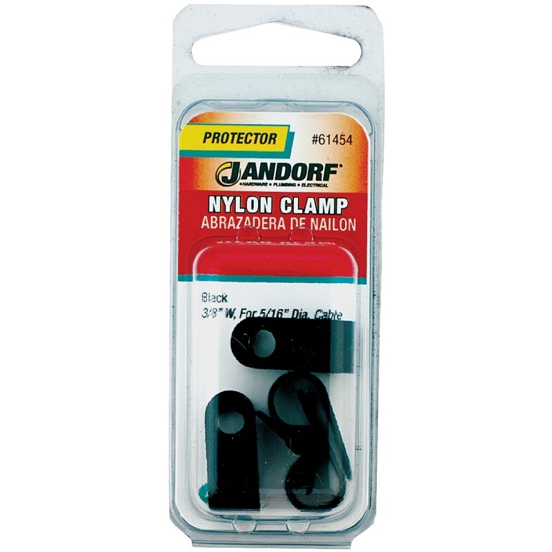Jandorf 61454 Cable Clamp, 5/16 in Max Bundle Dia, 3/8 in W, Nylon, Black