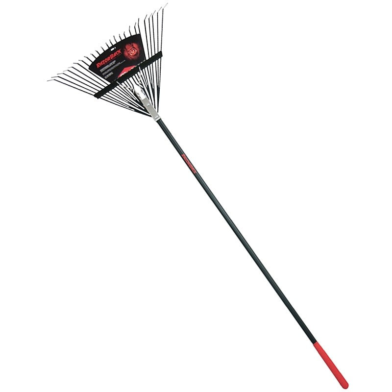 Razor-Back 2915212 Leaf Rake, Steel Tine, 24-Tine, Fiberglass Handle, 54 in L Handle