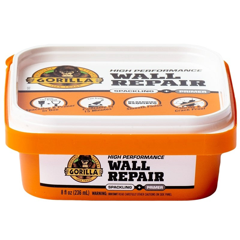 Gorilla 107054 High-Performance Wall Repair, Semi-Solid, Off-White, 8 fl-oz Tub (Pack of 4)