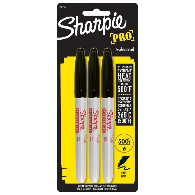 Sharpie 13763PP Industrial Permanent Marker, Fine Lead/Tip, Black Lead/Tip (Pack of 6)