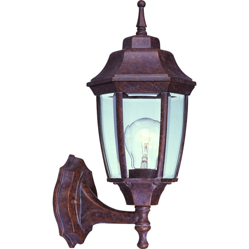 Boston Harbor BRT-BPP1611-RB3L Outdoor Wall Lantern, 120 V, 60 W, A19 or CFL Lamp, Aluminum Fixture, Rustic Brown