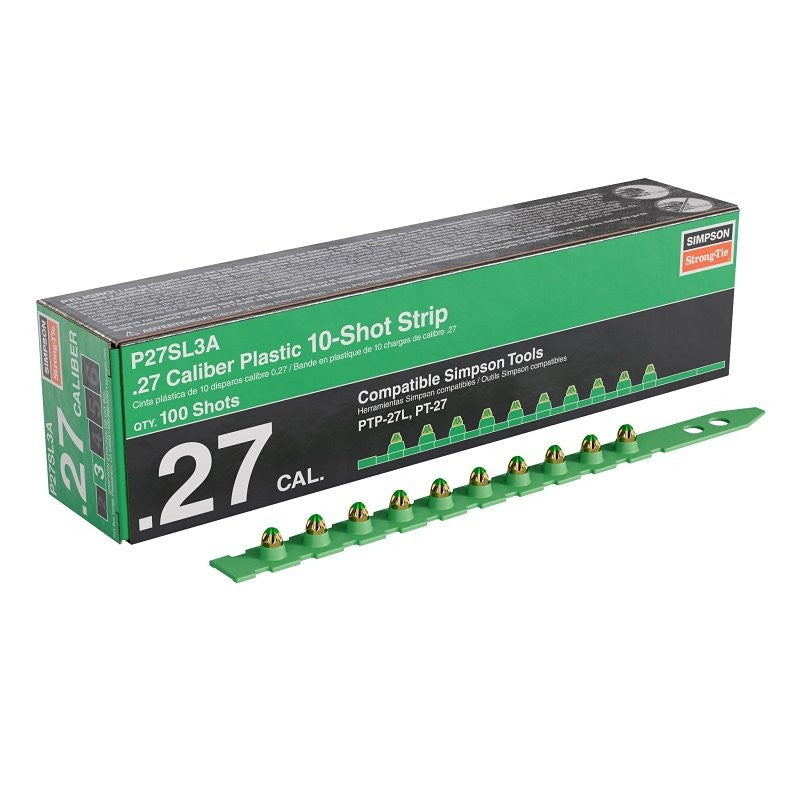 Simpson Strong-Tie P27SL P27SL3A Series Strip Load, For: PTP-27L Fastening Tool, 0.27 Caliber, Power Level: 3, 100/PK (Pack of 10)