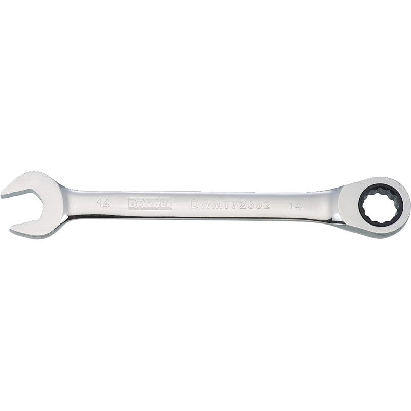 DEWALT DWMT72302OSP Combination Wrench, Metric, 14 mm Head, 7-5/32 in L, 12-Point, Chrome, Comfort-Grip Handle