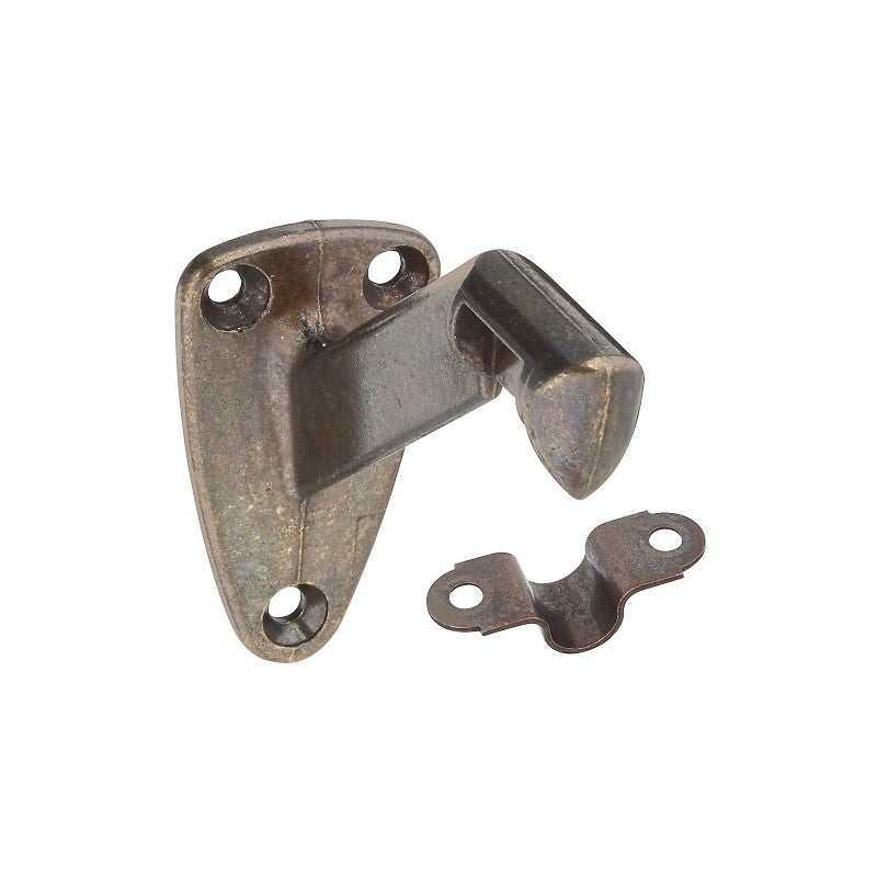 National Hardware N159-566 Handrail Bracket with Strap, 250 lb, Die-Cast Zinc, Antique Brass, 5/PK