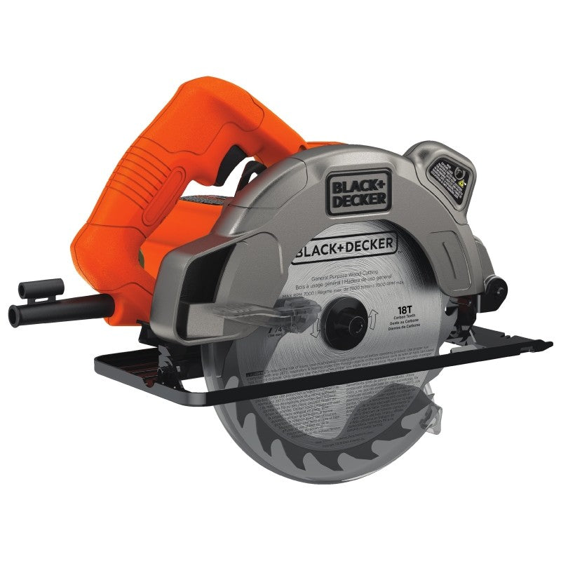 Black+Decker BDECS300C Circular Saw, 13 A, 7-1/4 in Dia Blade, 0.62 in Arbor, 2-1/2 in D Cutting, 0 to 45 deg Bevel