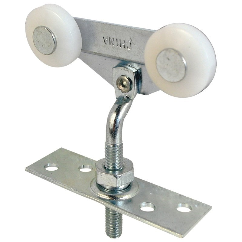 Prime-Line N 6527 Roller Assembly, 3/4 in Dia Roller, 1/4 in W Roller, Nylon/Steel, Silver, 2-Roller, 65 lb