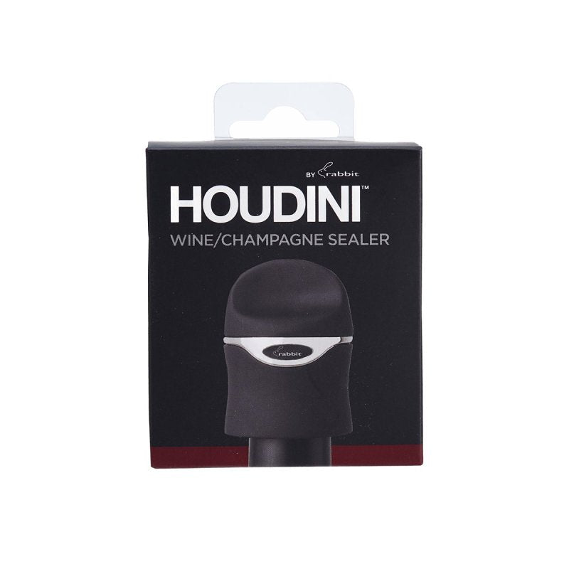 Houdini 5273272 Champagne Sealer, Plastic/Silicone, Black (Pack of 3)