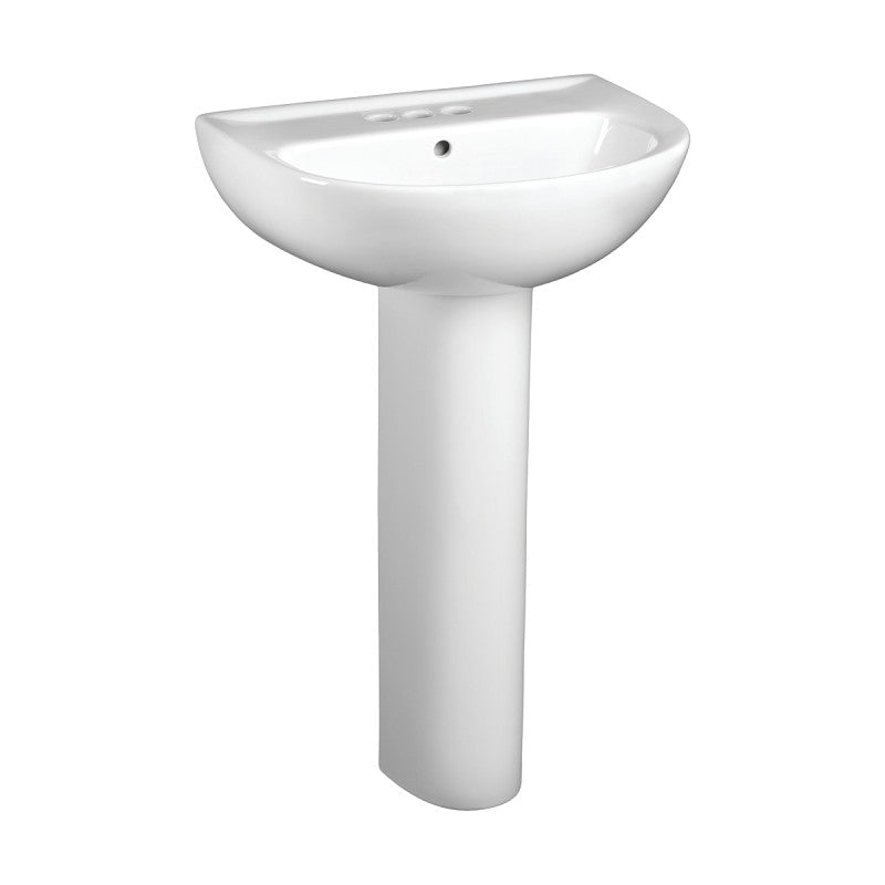 American Standard Evolution 0467004.020 Pedestal Sink Top, 3-Deck Hole, 22 in OAW, 18 in OAH, 34-1/2 in OAD, White