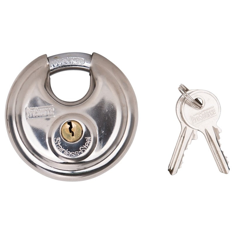 ProSource YB0070 Security Lock, 1/2 in Dia Shackle, 1 in H Shackle, Steel Shackle, Stainless Steel Body, Stainless Steel