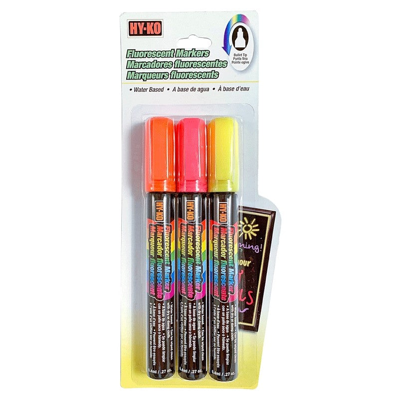 Hy-Ko 40618 Glass Marker, Orange/Pink/Yellow (Pack of 3)