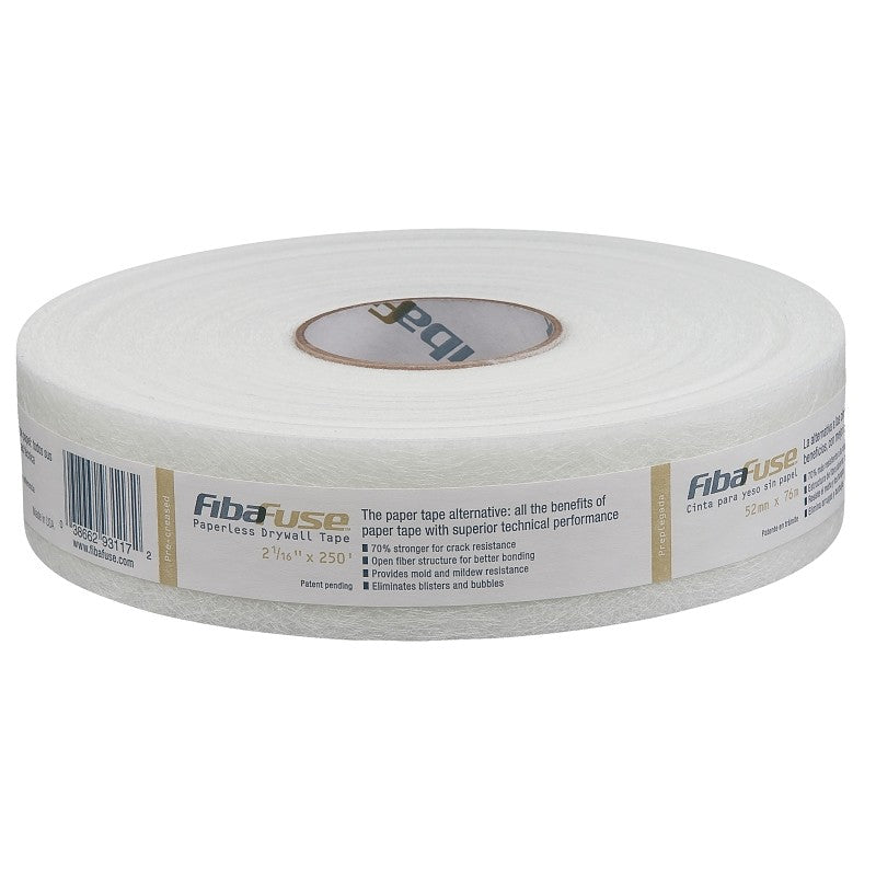 Adfors FibaFuse FDW8652-U Paperless Drywall Tape, 250 ft L, 2-1/16 in W, White (Pack of 10)