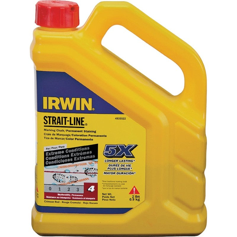 Irwin 4935522 Marking Chalk Refill, 2 lb, Crimson Red, Permanent