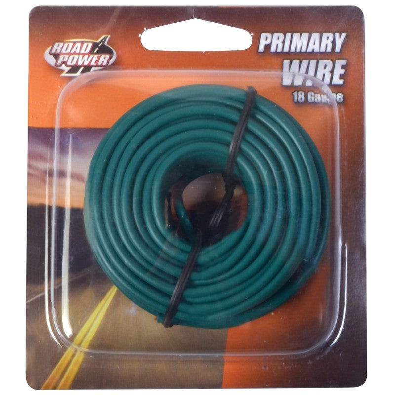 Road Power 55835033/18-1-15 Electrical Wire, 18 AWG Wire, 25/60 VAC/VDC, Copper Conductor, Green Sheath, 33 ft L