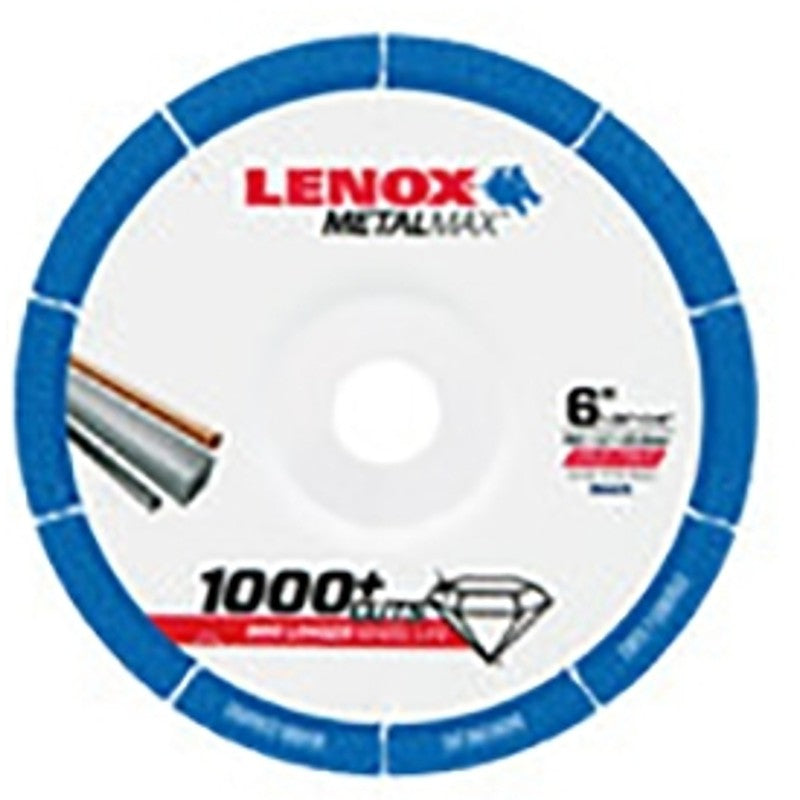 Lenox MetalMax 2044470 Grinding Wheel, 6 in Dia, 0.05 in Thick, 7/8 in Arbor, Diamond Abrasive
