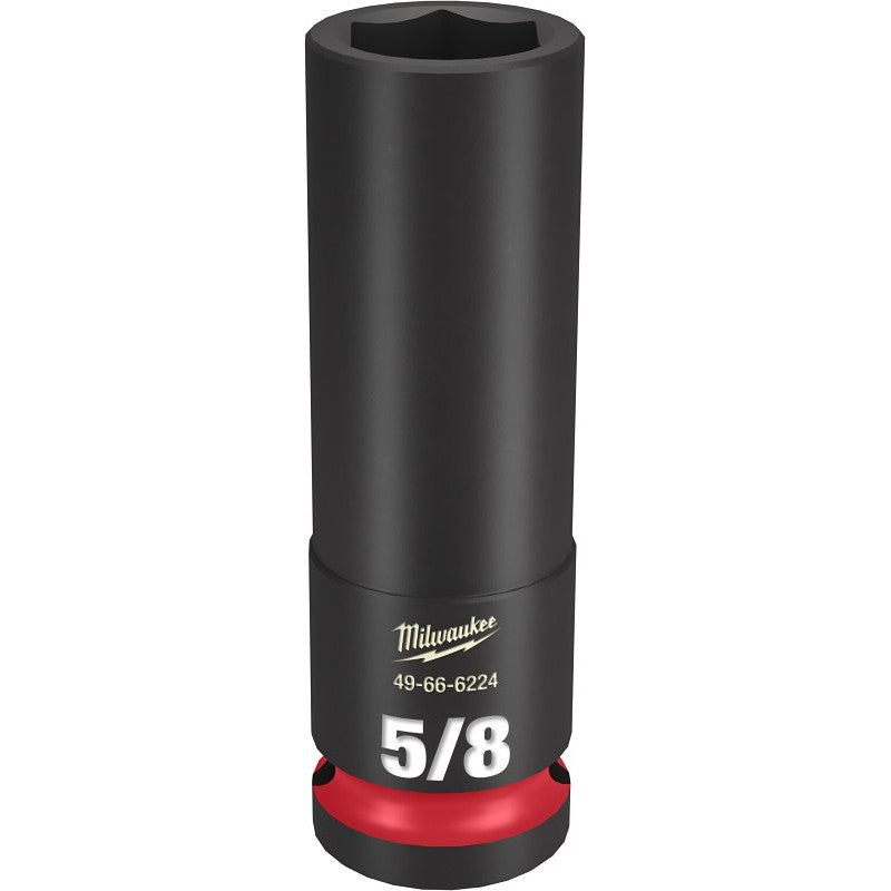 Milwaukee SHOCKWAVE Impact Duty Series 49-66-6224 Deep Impact Socket, 5/8 in Socket, 1/2 in Drive, Square Drive