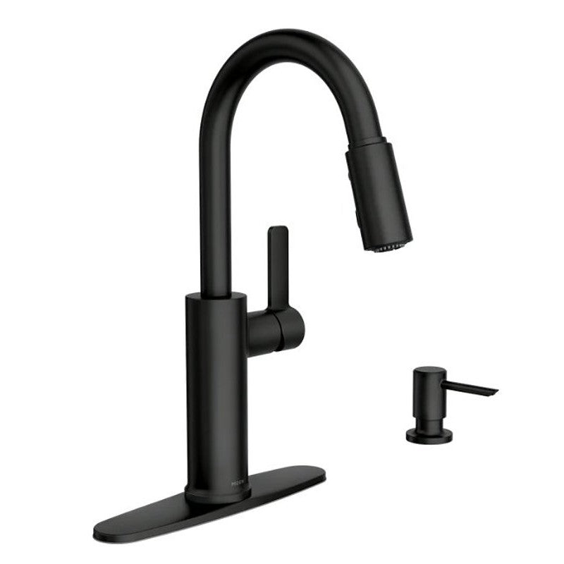 Moen Durani 87070 Series 87070BL Pull-Down Kitchen Faucet, 1.5 gpm, 1-Handle, 1, 2, 3, 4-Faucet Hole, Metal