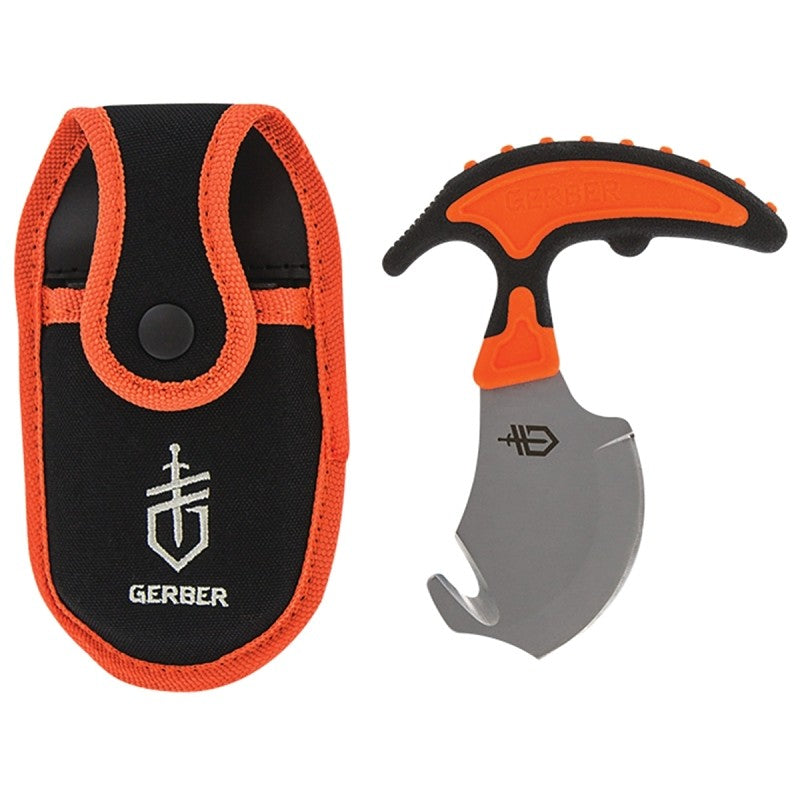 Gerber 31-002743N Skin and Gut Knife, Fixed, Polymer, Black/Orange