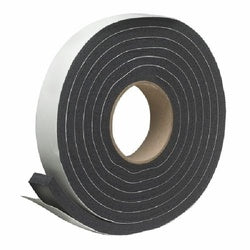 Frost King R512H Weatherseal Tape, 1/2 in W, 10 ft L, 5/16 in Thick, Rubber Foam, Black