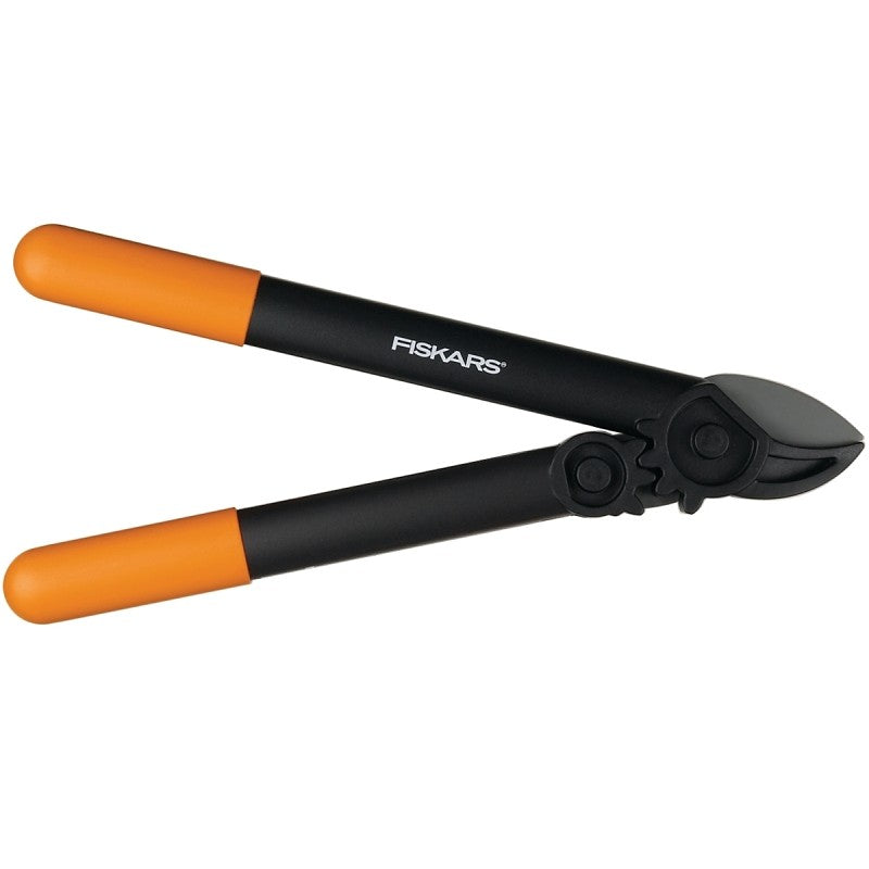 Fiskars 79726997J Power Gear Lopper, 1-1/4 in Cutting Capacity, Anvil Blade, Steel Blade, 15 in OAL