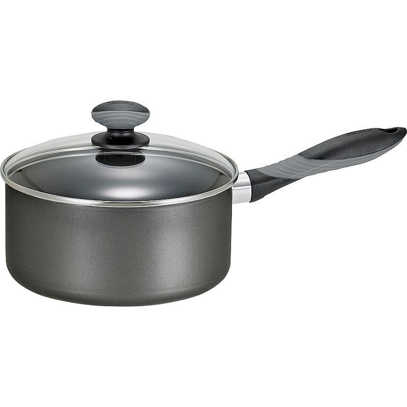 T-fal MIR-A7972384M Non-Stick Sauce Pan with Lid, 2 qt Capacity, Aluminum, Thumb Rest Handle
