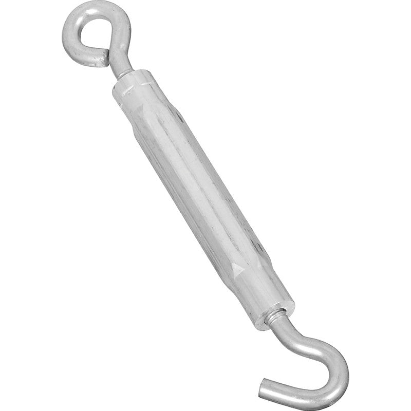 National Hardware 2173BC Series N221-978 Turnbuckle, 220 lb Working Load, 3/8-16 in Thread, Hook, Eye, Aluminum