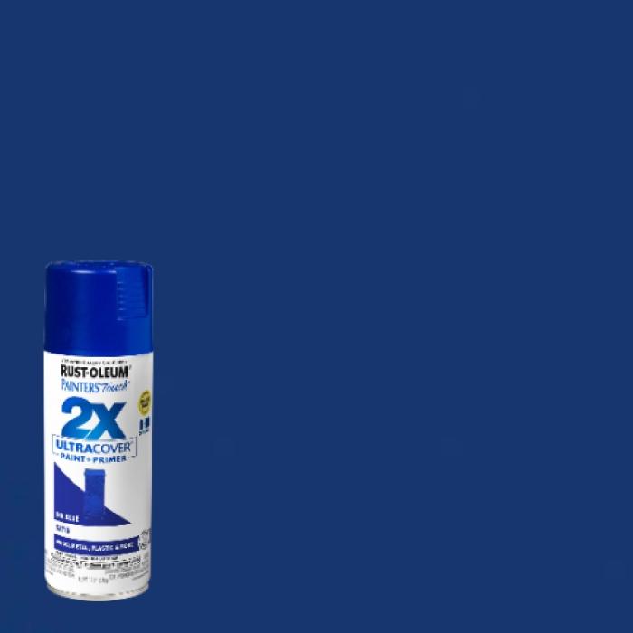 Rust-Oleum Painter's Touch 2X Ultra Cover 334093 Spray Paint, Satin, Ink Blue, 12 oz, Aerosol Can